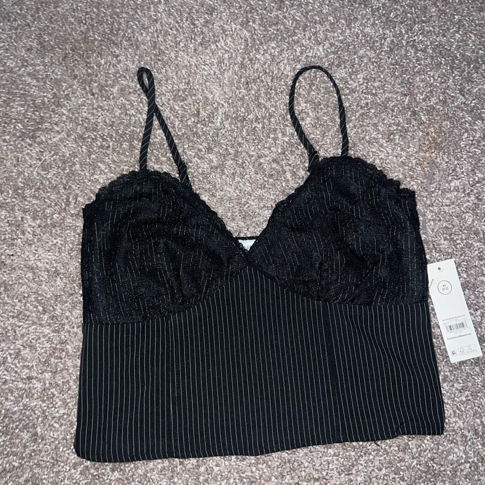 No Boundaries Black Pinstripe Camisole